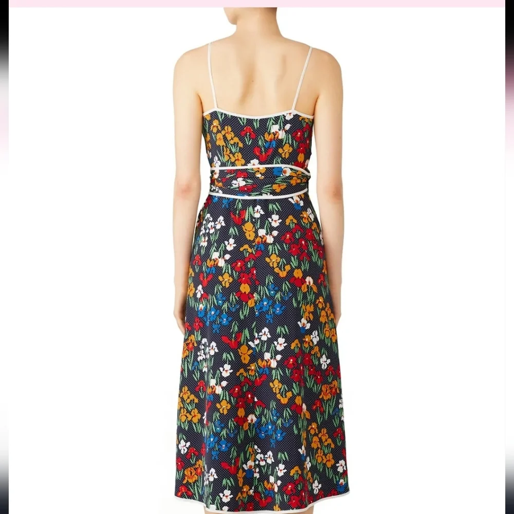 Tori Burch Navy Iris Garden Grotto Wrap Dress